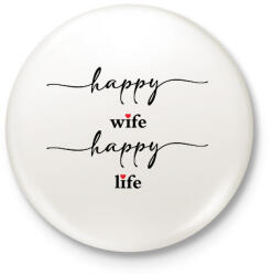 printfashion Happy Wife 1 - Kitűző, hűtőmágnes - Fehér (14851495)