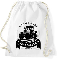 printfashion A legjobb traktoros! - Sportzsák, Tornazsák - Fehér (2167276)