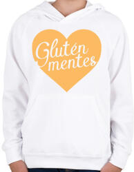 printfashion gluten-free-love-orange - Gyerek kapucnis pulóver - Fehér (891000)
