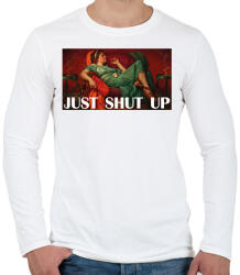 printfashion Just shut up - Férfi hosszú ujjú póló - Fehér (7086512)