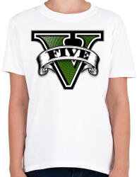 printfashion GTA V logo - Gyerek póló - Fehér (306902)