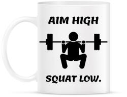printfashion Aim high. Squat low. - Bögre - Fehér (2466611)