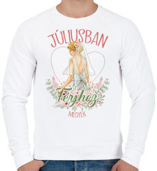 printfashion Júliusban férjhez megyek - Férfi pulóver - Fehér (7336433)