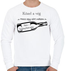 printfashion Közel a vég - Férfi pulóver - Fehér (5175399)