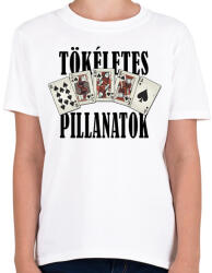printfashion Póker Royal flush - tökéletes pillanatok - Gyerek póló - Fehér (4759120)