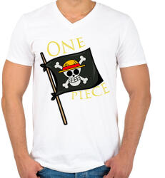 printfashion one piece terv - Férfi V-nyakú póló - Fehér (16278937)