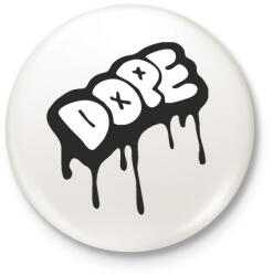 printfashion Dope logo - Kitűző, hűtőmágnes - Fehér (3084073)