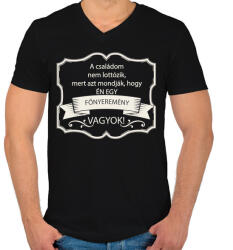 printfashion Főnyeremény - Férfi V-nyakú póló - Fekete (248784)