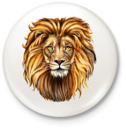 printfashion Oroszlán - Kitűző, hűtőmágnes - Fehér (3078025)