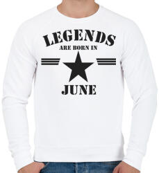 printfashion Legends are born in june - Férfi pulóver - Fehér (5170876)