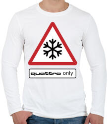 printfashion Quattro only - Férfi hosszú ujjú póló - Fehér (2093362)