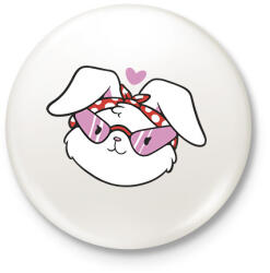 printfashion Nyuszi csaj - Kitűző, hűtőmágnes - Fehér (14124777)