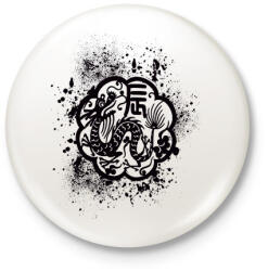 printfashion sárkány pecsét - Kitűző, hűtőmágnes - Fehér (3081583)