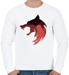 printfashion Witcher Red Wolf - Férfi pulóver - Fehér (2232341)