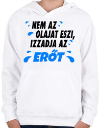 printfashion Ez nem eszi az olajat - Gyerek kapucnis pulóver - Fehér (1201124)