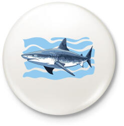 printfashion Cápa - Kitűző, hűtőmágnes - Fehér (14728788)