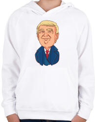 printfashion Trump - Gyerek kapucnis pulóver - Fehér (4167383)
