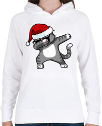 printfashion Dabbing cica - Női kapucnis pulóver - Fehér (1098112)