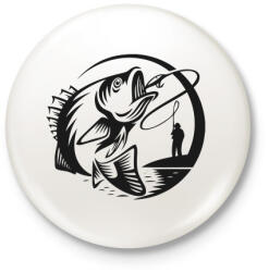 printfashion Csak a ponty! - Kitűző, hűtőmágnes - Fehér (3088203)