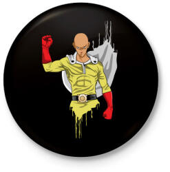 printfashion One Punch Man Saitama - Kitűző, hűtőmágnes - Fekete (3101159)