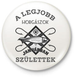 printfashion Horgász január - Kitűző, hűtőmágnes - Fehér (5734360)