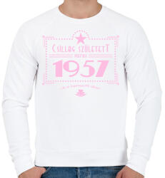 printfashion csillag-1957-pink - Férfi pulóver - Fehér (548325)