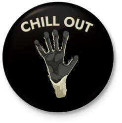 printfashion CHILL OUT - Kitűző, hűtőmágnes - Fekete (12025756)