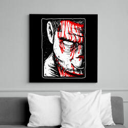 printfashion Véres zombi - Vászonkép - Fekete (6643643)