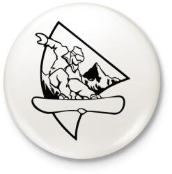 printfashion Snowboarder - Kitűző, hűtőmágnes - Fehér (3083549)