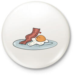 printfashion Bacon és tojás - Kitűző, hűtőmágnes - Fehér (14113749)