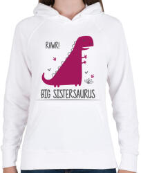 printfashion Big Sistersaurus - Női kapucnis pulóver - Fehér (14066035)