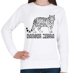 printfashion Danger zebra - Női pulóver - Fehér (2015689)