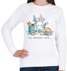 printfashion Nyuszi sütit készít - könnyű volt_ - Női pulóver - Fehér (4134632)