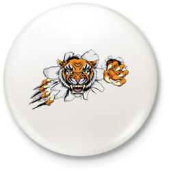 printfashion Tigris - Kitűző, hűtőmágnes - Fehér (3078022)