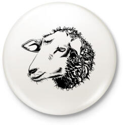 printfashion Sheep drawing - Kitűző, hűtőmágnes - Fehér (3080774)