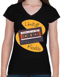 printfashion Retro mix vol 95 - Női V-nyakú póló - Fekete (6152178)