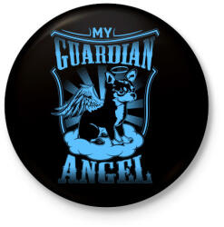 printfashion Védő angyal - csivava - Kitűző, hűtőmágnes - Fekete (3101439)