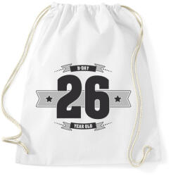 printfashion b-day-26-dark-lightgrey - Sportzsák, Tornazsák - Fehér (509221)