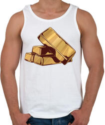 printfashion Arany rudak - Férfi atléta - Fehér (5190021)