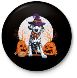 printfashion Dalmata halloween - Kitűző, hűtőmágnes - Fekete (5532959)