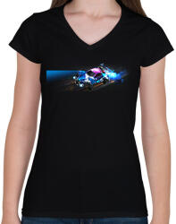 printfashion octane - Női V-nyakú póló - Fekete (14668464)