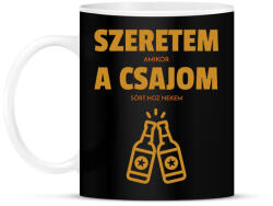 printfashion Szeretem, amikor a csajom sört hoz nekem - Bögre - Fekete (11497154)