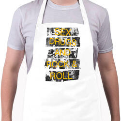 printfashion Szex, drog és rock&roll - Kötény - Fehér (4899898)