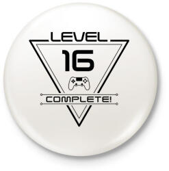 printfashion level-complete-16-black - Kitűző, hűtőmágnes - Fehér (3078298)