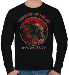 printfashion Terror Of Kaiju - Férfi pulóver - Fekete (1795745)