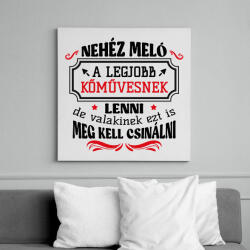printfashion A legjobb kőművesnek lenni - Vászonkép - Fehér (10294084)