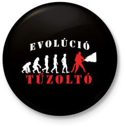 printfashion Tűzoltó evolúció - Kitűző, hűtőmágnes - Fekete (3099027)