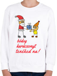 printfashion bódog karácsonyt tenéked na - Gyerek pulóver - Fehér (10029615)