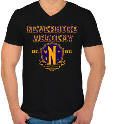 printfashion Nevermore Academy - Férfi V-nyakú póló - Fekete (11449853)