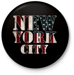 printfashion New York City - Kitűző, hűtőmágnes - Fekete (4379228)